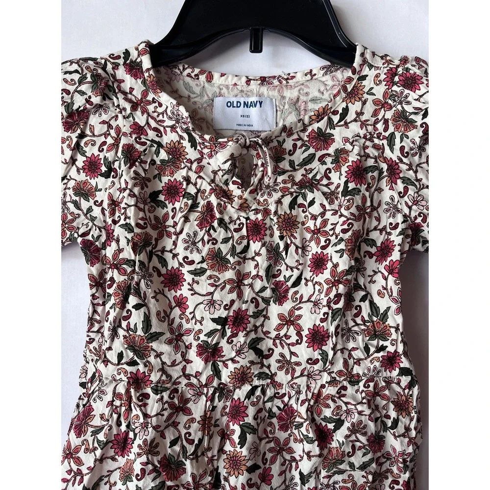 Old‎ Navy Girls Dress Floral Printed Short Sleeves Size XS
